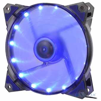 Вентилятор CROWN 120*120*25 1500об/мин 20дБ LED кольцо 3pin+MOLEX CMCF-12025S-1231, синий