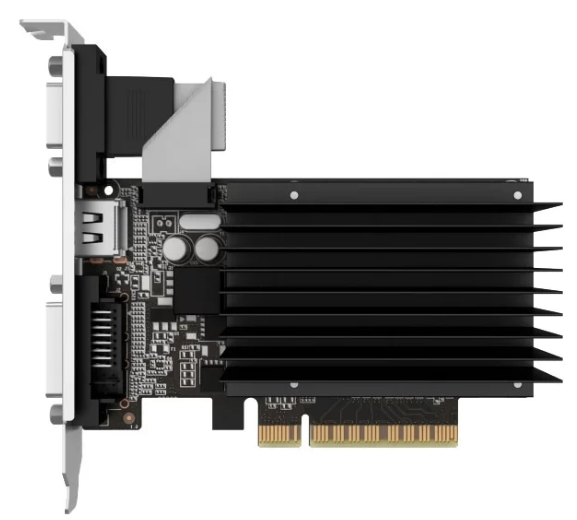 Видеокарта 2Gb PCI-Exp Palit GeForce GT710 DDR3 (64bit)  DVI/HDMI/CRT (RTL) NEAT7100HD46-2080H